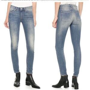 Acne Studios Skin 5 Jeans in Vintage Wash Low Rise Stretch Denim Women's Size 26